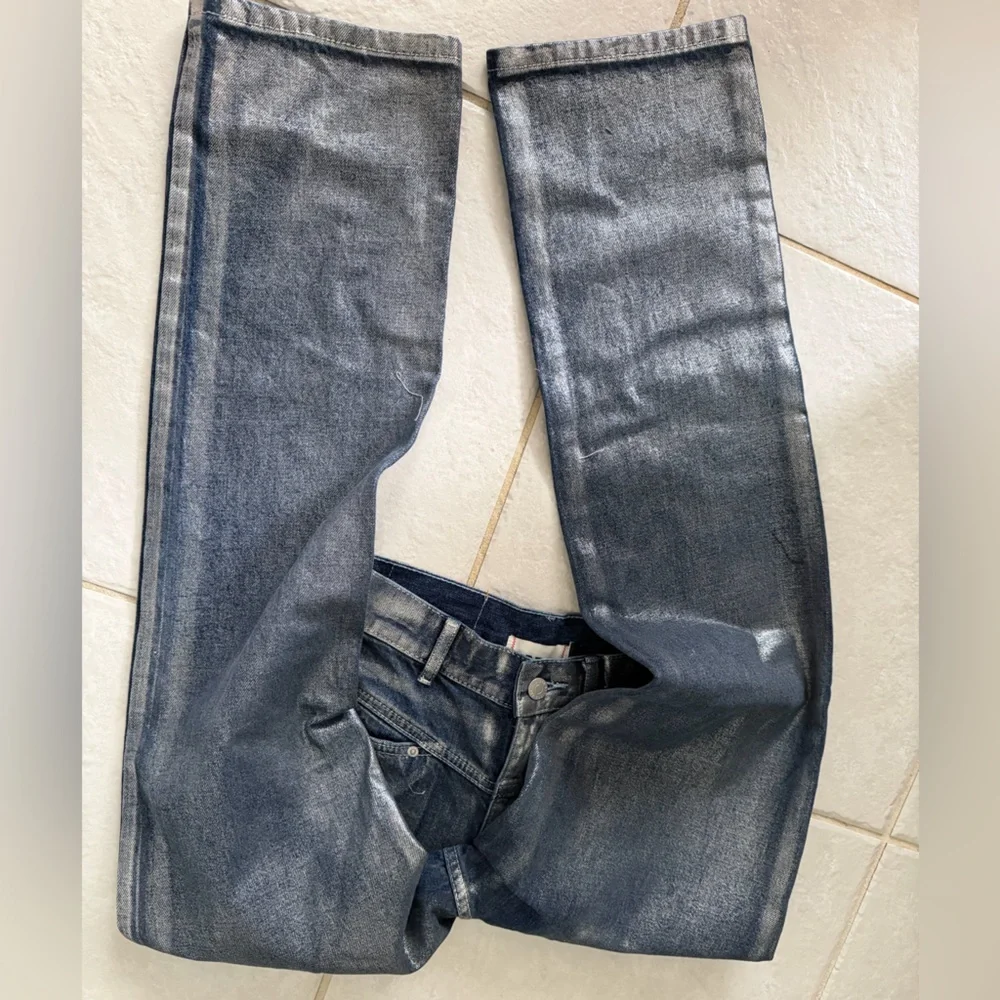 Women’s BDG Cowboys Urban Outfitters Size 25 Blue Silver Coating Jeans #bootcut - Picture 6 of 6